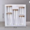 Vorratsglas Glas Dosen Vorratsdose Glasbehälter Bambus 5er Set - Image 3