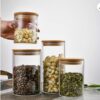 Vorratsglas Glas Dosen Vorratsdose Glasbehälter Bambus 5er Set - Image 2